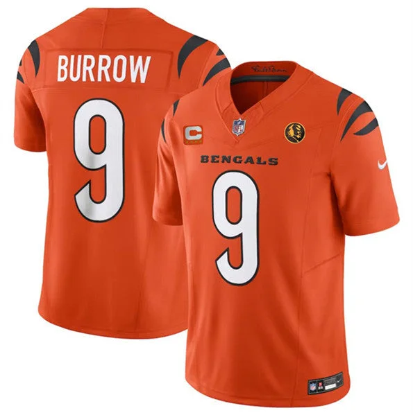 Soccer jerseys for high-performance athletesMen's Cincinnati Bengals #9 Joe Burrow Orange 2023 F.U.S.E. With 4-star C Patch And John Madden Patch Vapor Limited Football Stitched Jersey