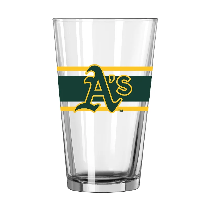 Team cups for trivia competitionsOakland Athletics 16oz Stripe Pint Glass