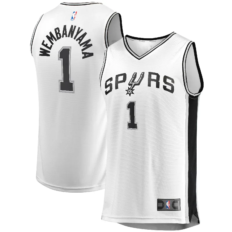 Basketball jerseys for adult playersVictor Wembanyama San Antonio Spurs Branded Fast Break Player Basketball Jersey - Association Edition - White