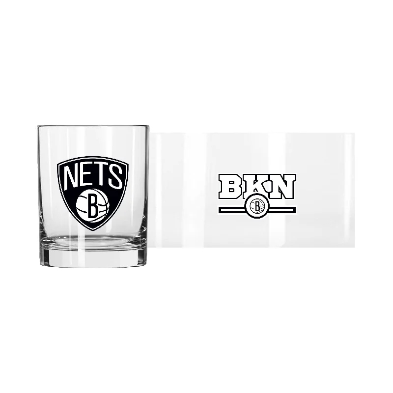 Team cups for team spirit awardsBrooklyn Nets 14oz Letterman Rocks Glass