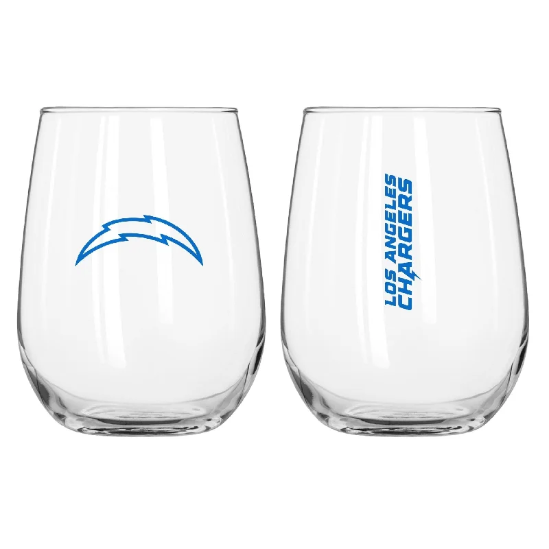 Engraved team cups for winnersLos Angeles Chargers 16oz Gameday Curved Beverage Glass