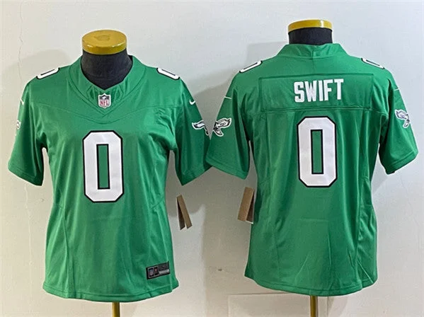 Soccer jerseys for winter leagues with long sleevesWomen's Philadelphia Eagles #0 D’andre Swift Green 2023 F.U.S.E. Football Stitched Jersey(Run Small)