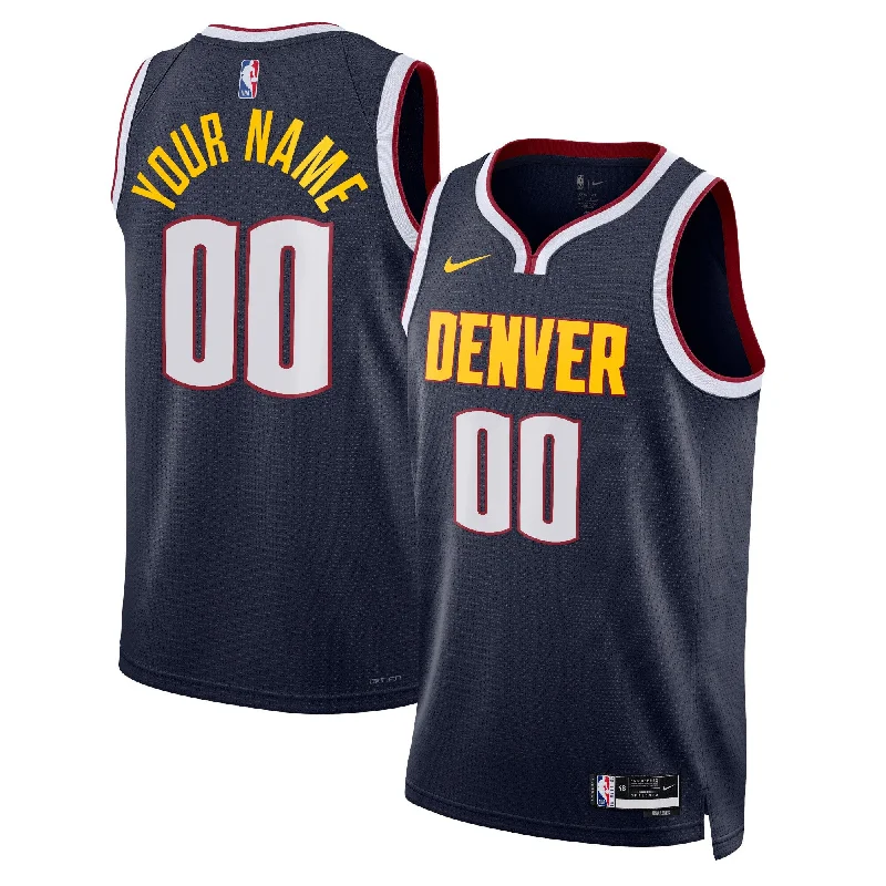 Basketball jerseys with breathable fabricDenver Nuggets Unisex Swingman Custom Basketball Jersey Navy - Icon Edition