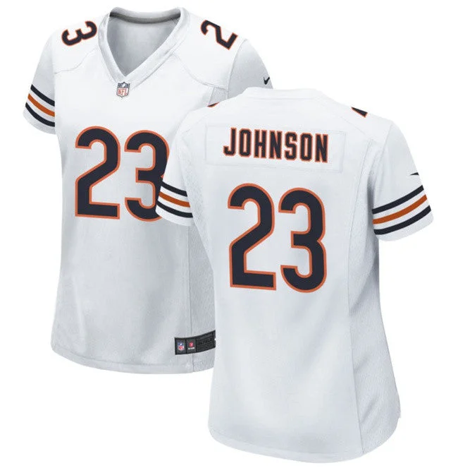 Custom soccer jerseys for teamsWomen's Chicago Bears #23 Roschon Johnson White Football Stitched Game Jersey(Run Small)