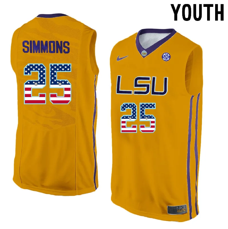 Basketball jerseys with large numbers for visibilityLSU Tigers 25 Ben Simmons Gold Youth College Basketball Basketball Jersey