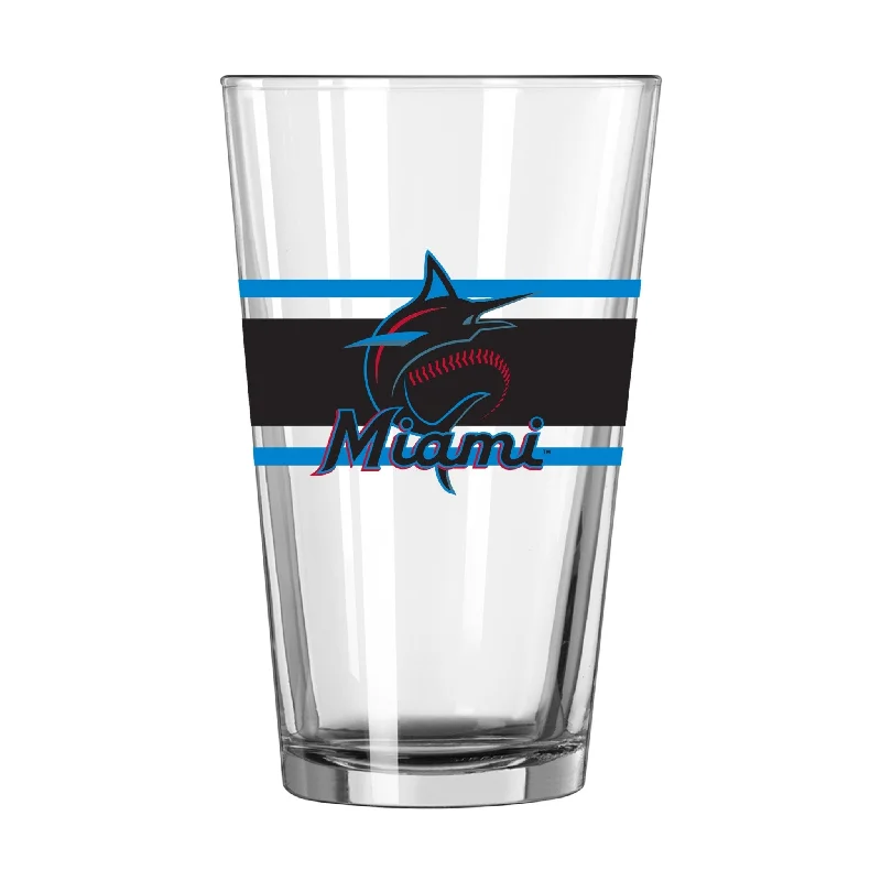 Team cups for community eventsMiami Marlins 16oz Stripe Pint Glass