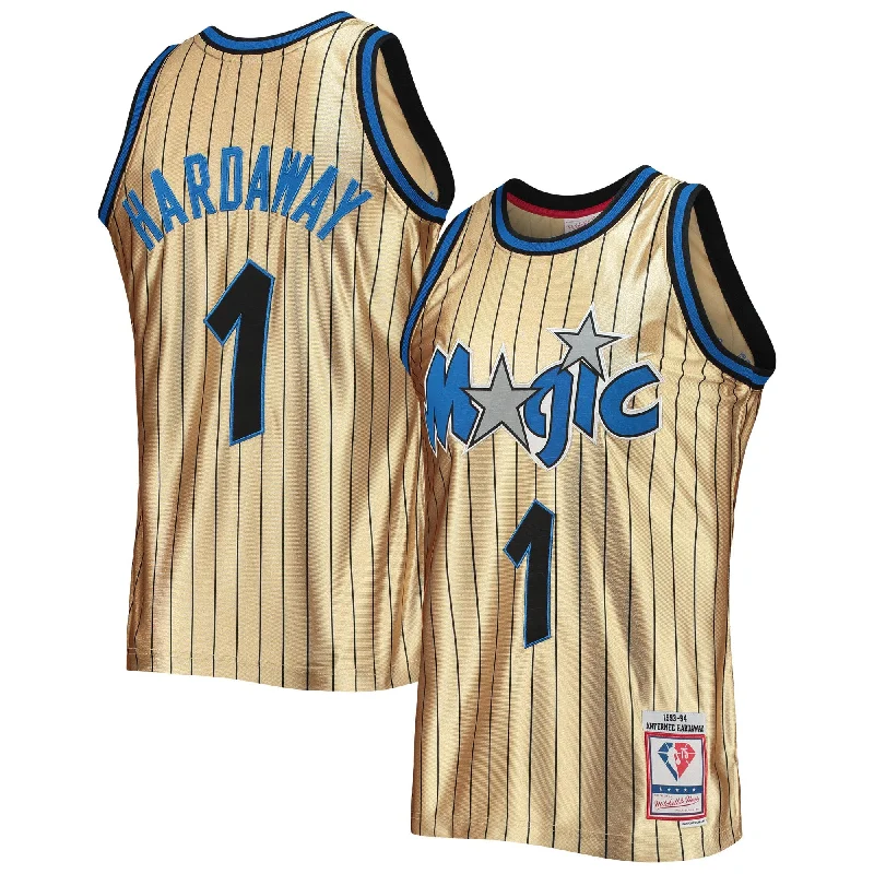 Custom basketball jerseys for teamsPenny Hardaway Orlando Magic 75th Anniversary 1993/94 Hardwood Classics Swingman Basketball Jersey - Gold