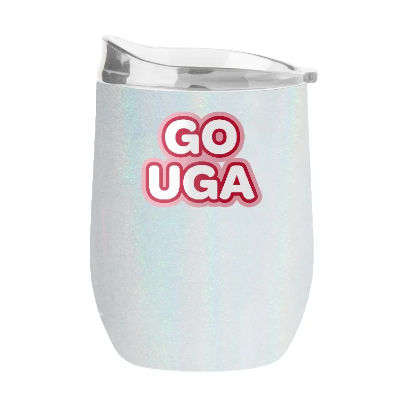 Team cups for school sports eventsGeorgia 16oz Bubble Iridescent Curved Tumbler