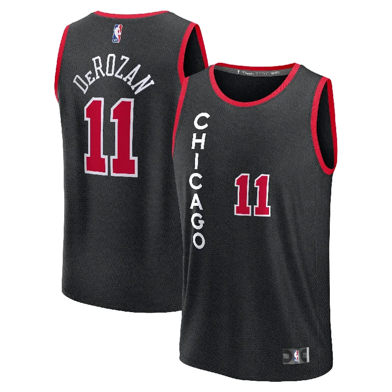 Custom basketball jerseys for adult leaguesDemar Derozan Chicago Bulls Branded Fast Break Basketball Jersey - Black - City Edition