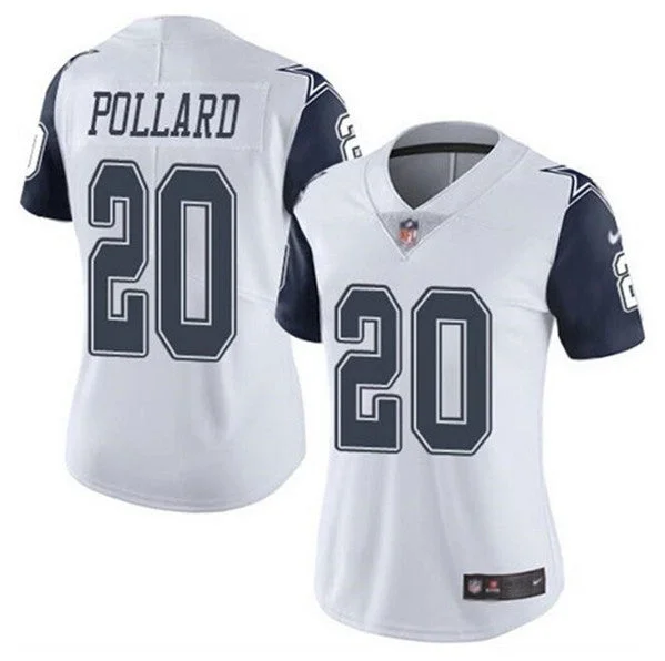 Youth soccer jerseys with sponsor logosWomen's Dallas Cowboys #20 Tony Pollard White Navy Vapor Untouchable Limited Football Stitched Jersey(Run Small)