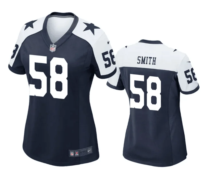 Soccer jerseys with stylish designs for casual wearWomen's Dallas Cowboys #58 Mazi Smith White Thanksgiving Stitched Football Game Jersey(Run Small)