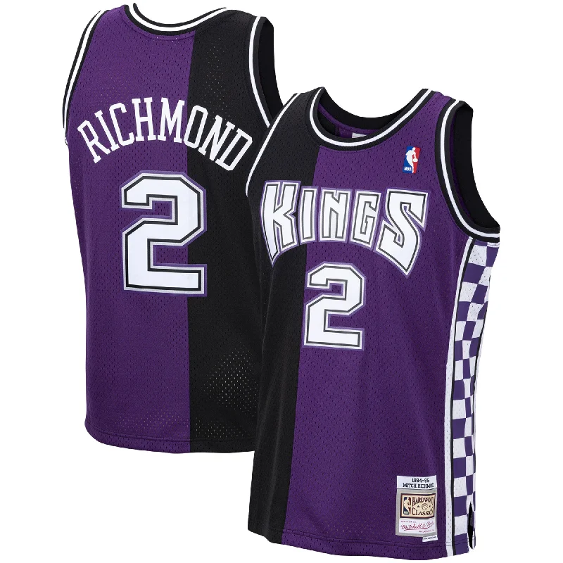 Basketball jerseys with large numbers for visibilityMitch Richmond Sacramento Kings 1994/95 Hardwood Classics Swingman Basketball Jersey - Purple