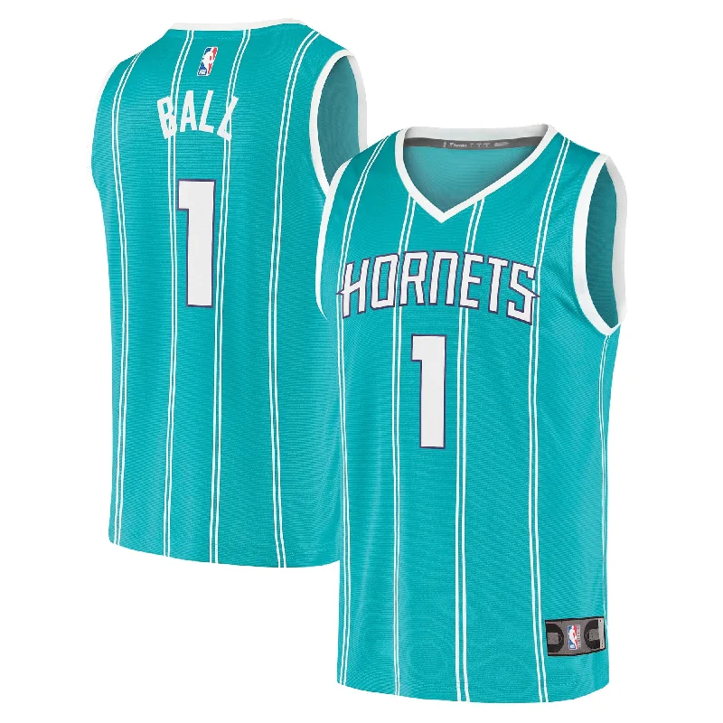 Custom basketball jerseys for adult leaguesLamelo Ball Charlotte Hornets Branded Fast Break Basketball Jersey - Icon Edition - Teal