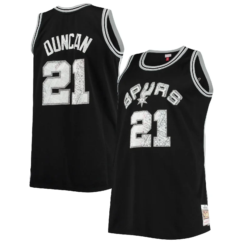 Custom-designed basketball jerseys for teamsTim Duncan San Antonio Spurs Big & Tall 1998/99 75th Anniversary Diamond Swingman Basketball Jersey - Black