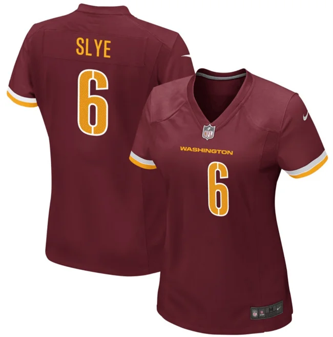 Custom soccer jerseys with your own designsWomen's Washington Commanders #6 Joey Slye Burgundy Football Stitched Jersey(Run Small)