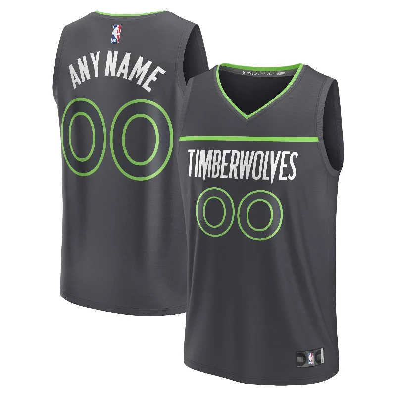 Best basketball jerseys for kids’ teamsMinnesota Timberwolves Branded Custom Fast Break Basketball Jersey - Statement Edition - Black