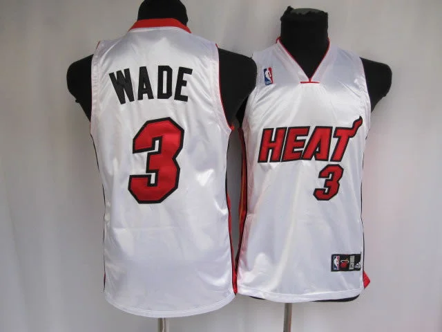 Lightweight basketball jerseys for summer gamesMiami Heat 3 Wade White Youth Basketball Jersey