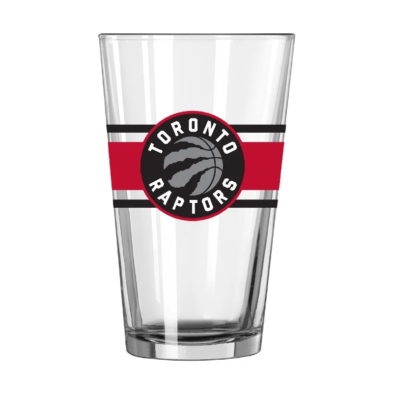 Team cups for fantasy leaguesToronto Raptors 16oz Stripe Pint Glass