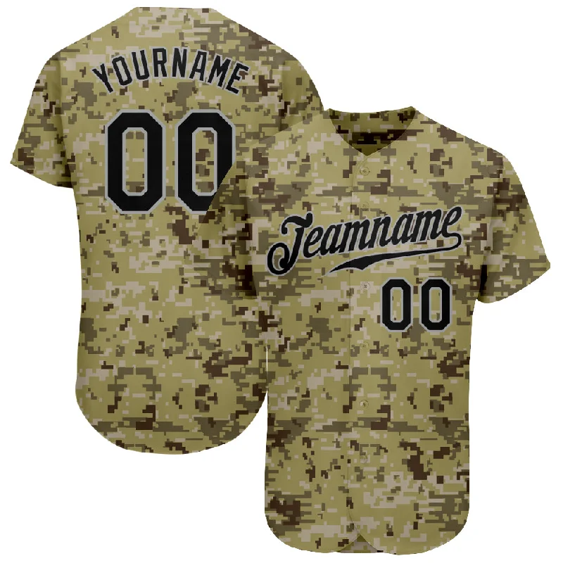 Baseball jerseys for summer leaguesCustom Camo Black-Gray Authentic Salute To Service Baseball Jersey