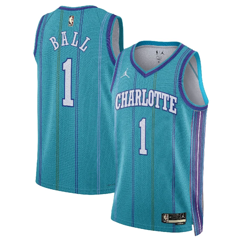 Custom basketball jerseys with team logosLamelo Ball Charlotte Hornets Jordan Brand Unisex 2023/24 Swingman Basketball Jersey - Classic Edition - Teal