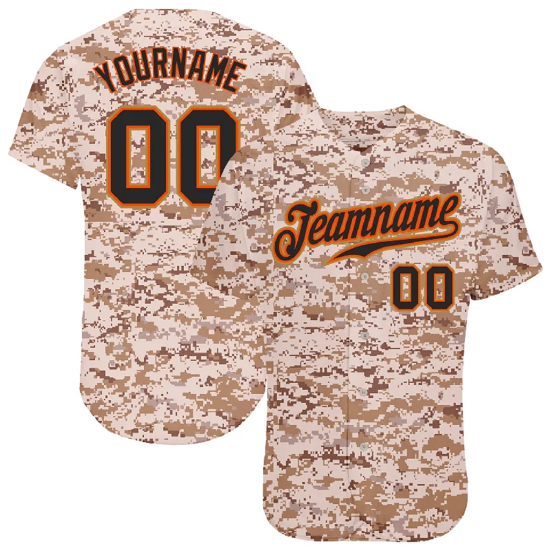 Comfortable baseball jerseys for warm weatherCustom Camo Black-Orange Authentic Salute To Service Baseball Jersey