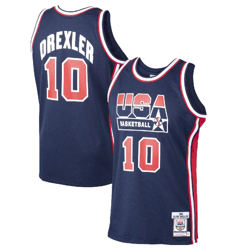 Basketball jerseys for fitness and sports enthusiastsClyde Drexler Usa Basketball 1992 Dream Team Basketball Jersey - Navy