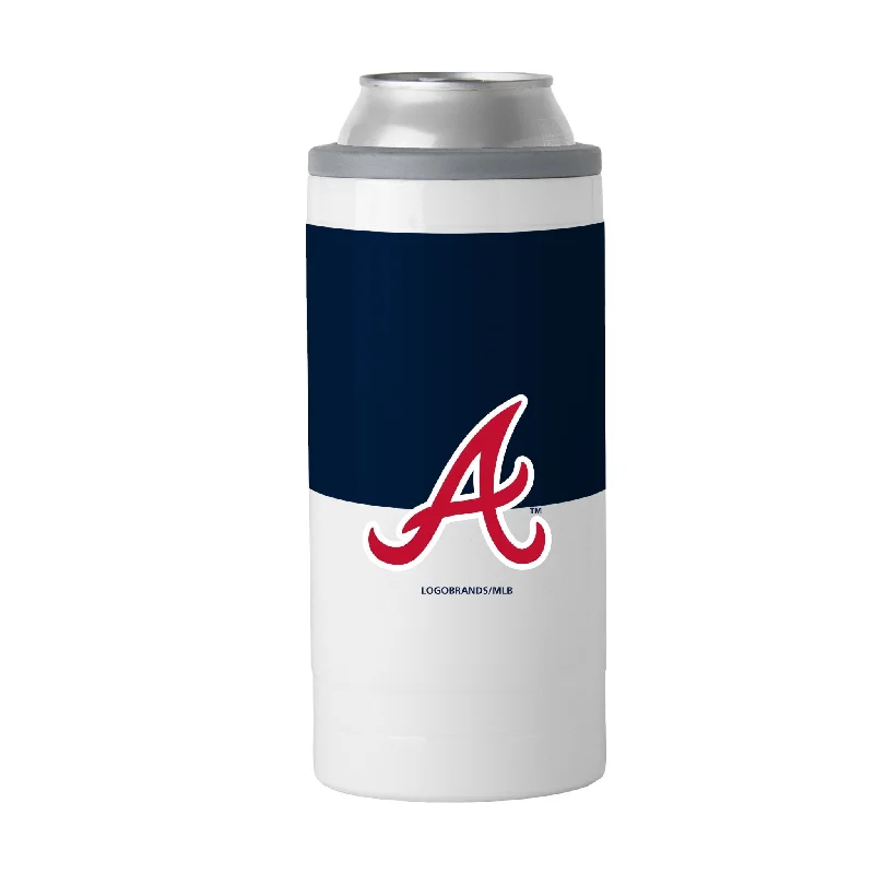 Team cups for dance teamsAtlanta Braves Slim Colorblock Can Coolie