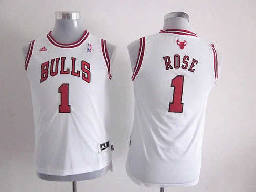 Personalized basketball jerseys with name and numberBulls 1 Rose White Youth Basketball Jersey