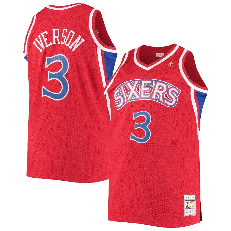 Custom basketball jerseys with contrasting colorsAllen Iverson Philadelphia 76ers 1996/97 Big & Tall Hardwood Classics Swingman Basketball Jersey - Red