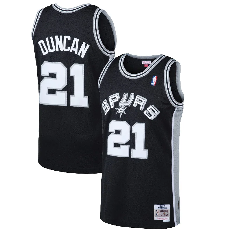 Basketball jerseys with breathable fabricTim Duncan San Antonio Spurs 1998/99 Hardwood Classics Swingman Basketball Jersey - Black