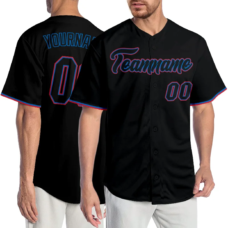 Premium quality baseball jerseys for adultsCustom Black Black-Orange Authentic Baseball Jersey