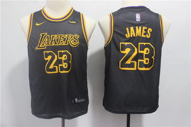 Basketball jerseys with breathable fabricLakers 23 Lebron James Black 2018-19 City Edition Youth Swingman Basketball Jerseys