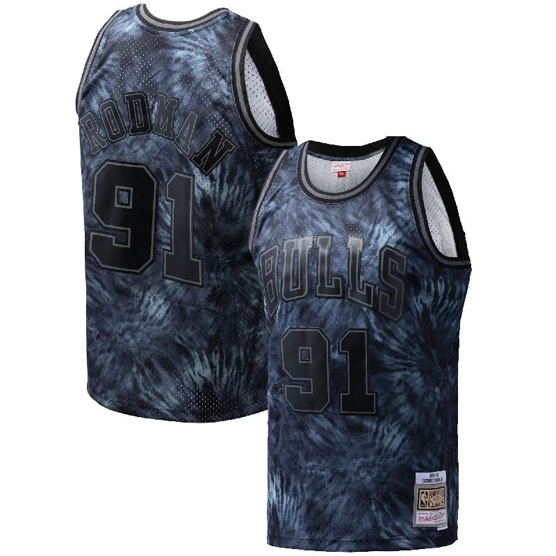 Custom-designed basketball jerseys for teamsDennis Rodman Chicago Bulls Hardwood Classics 1995/96 Tie-dye Swingman Basketball Jersey - Black