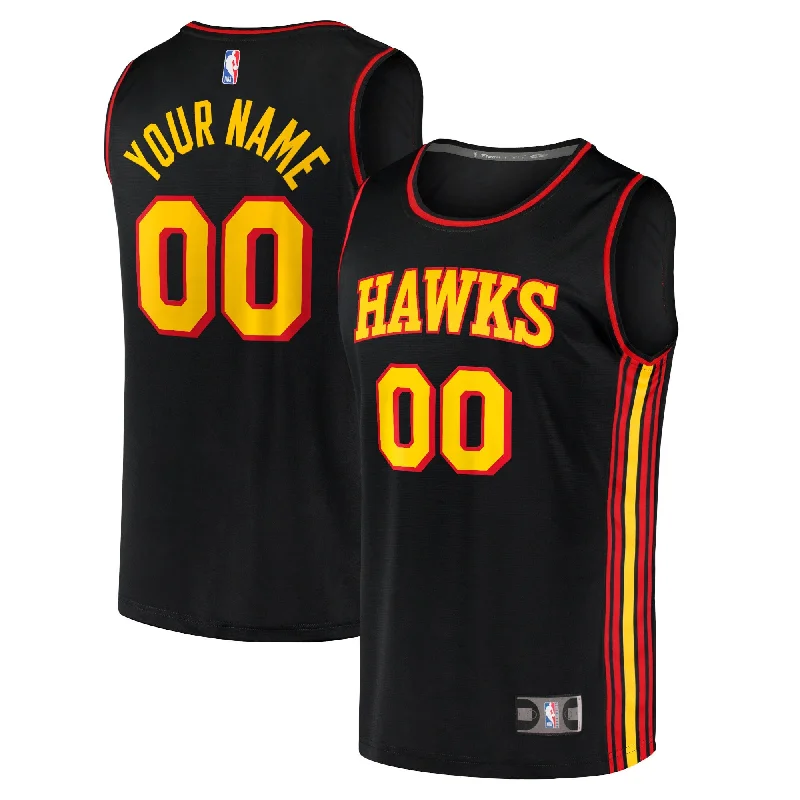 Basketball jerseys for men with customizable optionsAtlanta Hawks Branded Fast Break Custom Basketball Jersey Black - Statement Edition