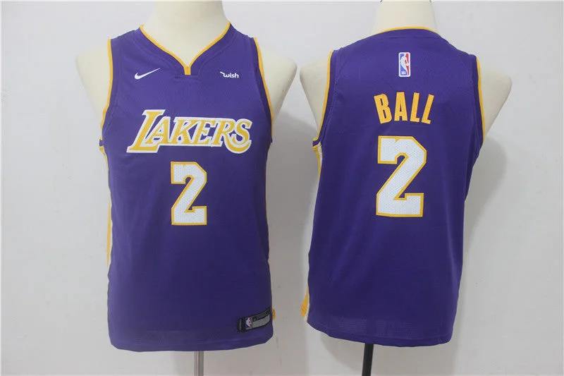 Basketball jerseys for tournament playLakers 2 Lonzo Ball Purple Youth Swingman Basketball Jersey