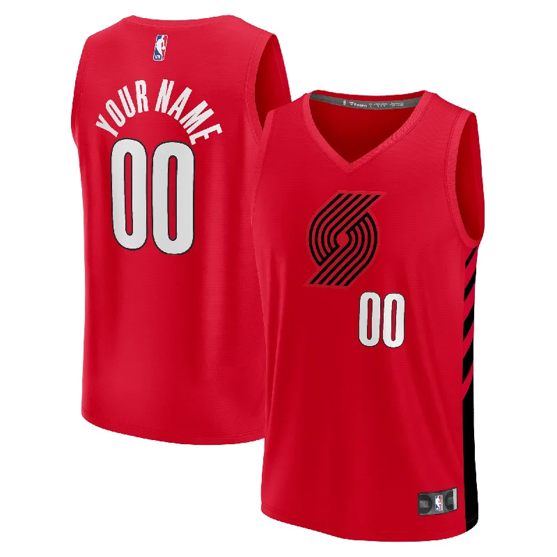 Lightweight basketball jerseys for summer gamesPortland Trail Blazers Branded Fast Break Custom Basketball Jersey - Red - Statement Edition