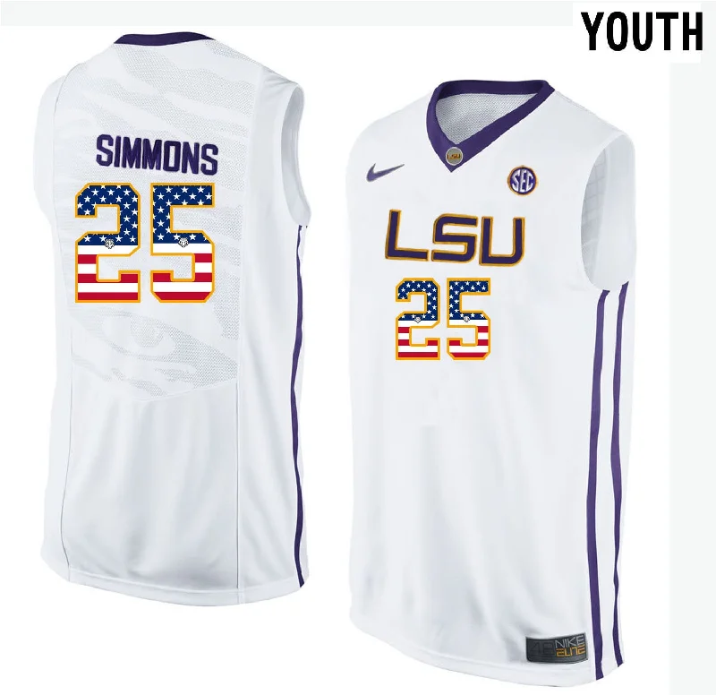 Basketball jerseys with custom graphics and printsLSU Tigers 25 Ben Simmons White Youth College Basketball Basketball Jersey