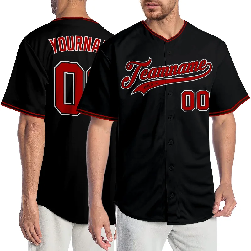 Vintage baseball jerseys for collectorsCustom Black Red-White Authentic Baseball Jersey