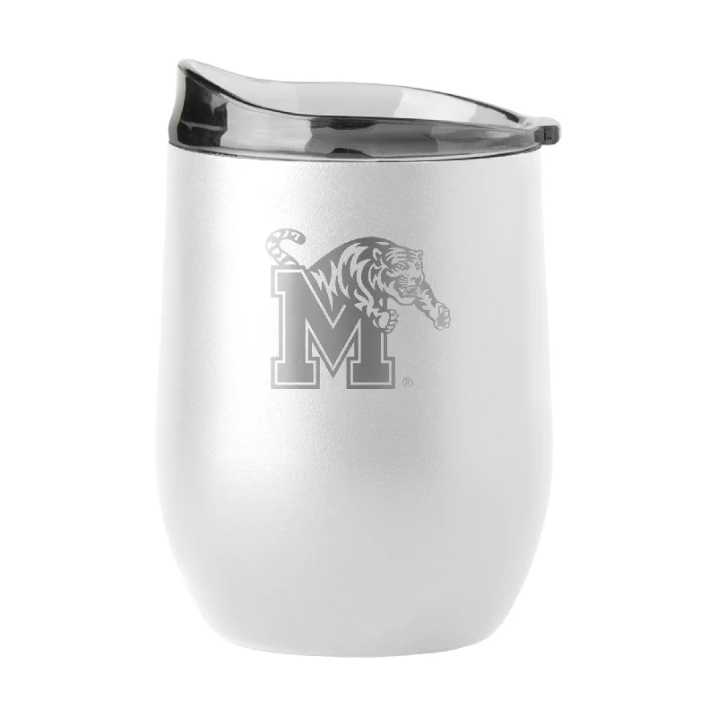 Team cups with player namesMemphis 16oz White Etch Powder Coat Curved Bev