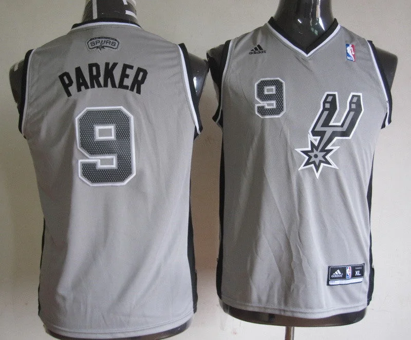 Basketball jerseys with moisture-wicking fabricSpurs 9 Parker Grey Youth Basketball Jersey