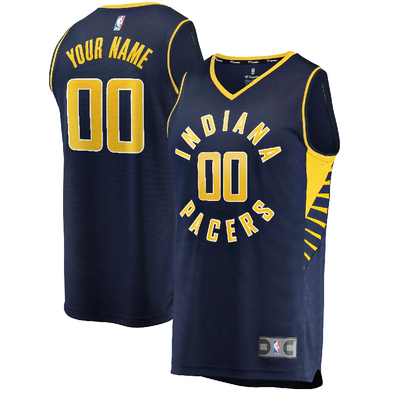 Basketball jerseys with unique patterns and printsIndiana Pacers Branded Fast Break Custom Basketball Jersey Navy - Icon Edition