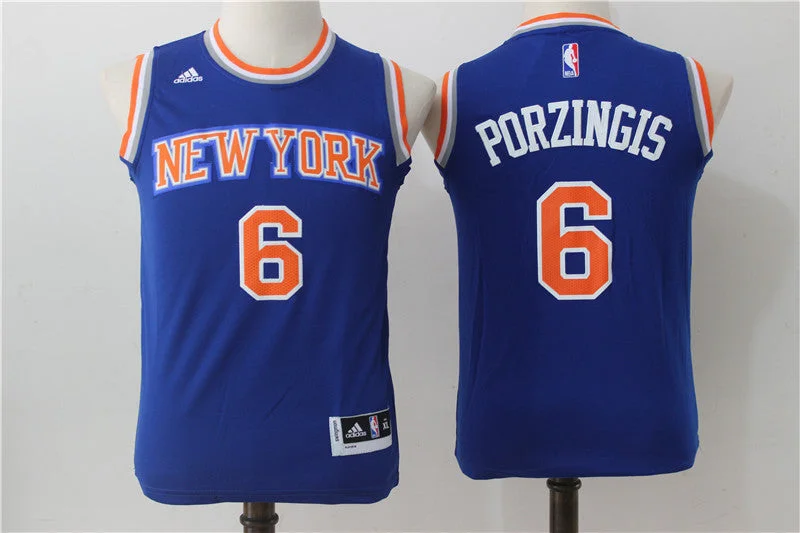 Basketball jerseys for recreational playersKnicks 6 Kristaps Porzingis Blue Youth Swingman Basketball Jersey