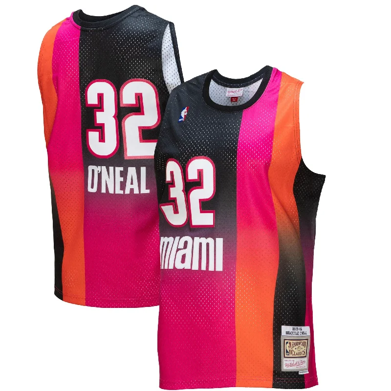 Custom basketball jerseys for local sports teamsShaquille O'neal Miami Heat 2005/06 Hardwood Classics Fadeaway Swingman Player Basketball Jersey - Pink/black