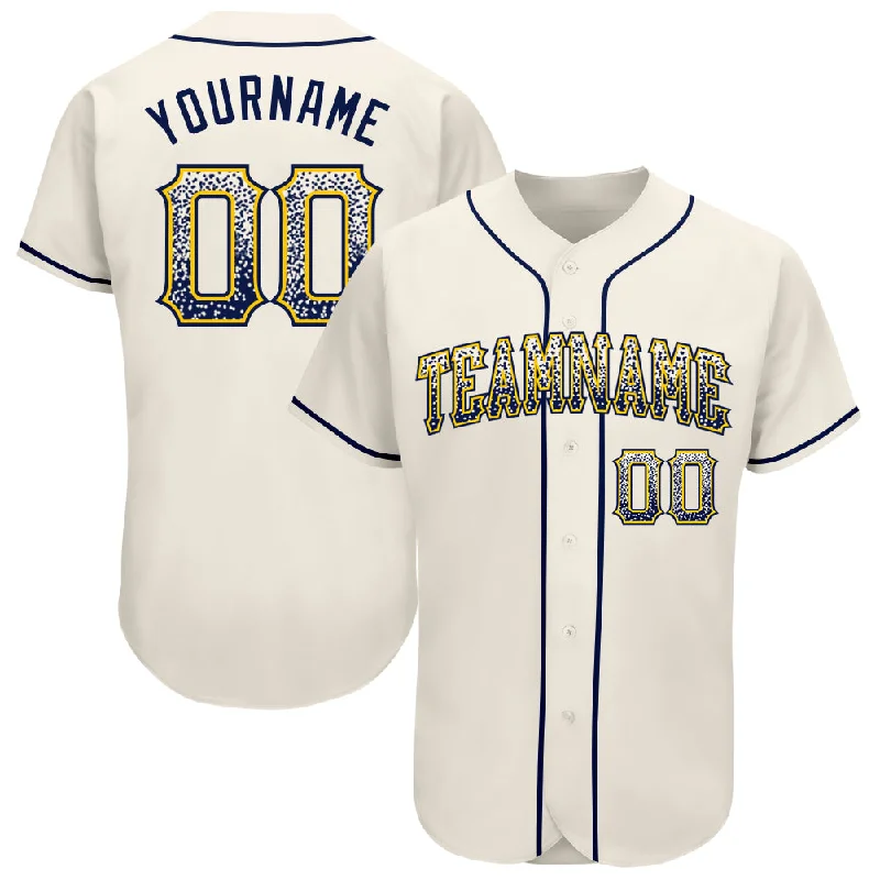 Custom baseball jerseys for teamsCustom Cream Navy-Gold Authentic Drift Fashion Baseball Jersey