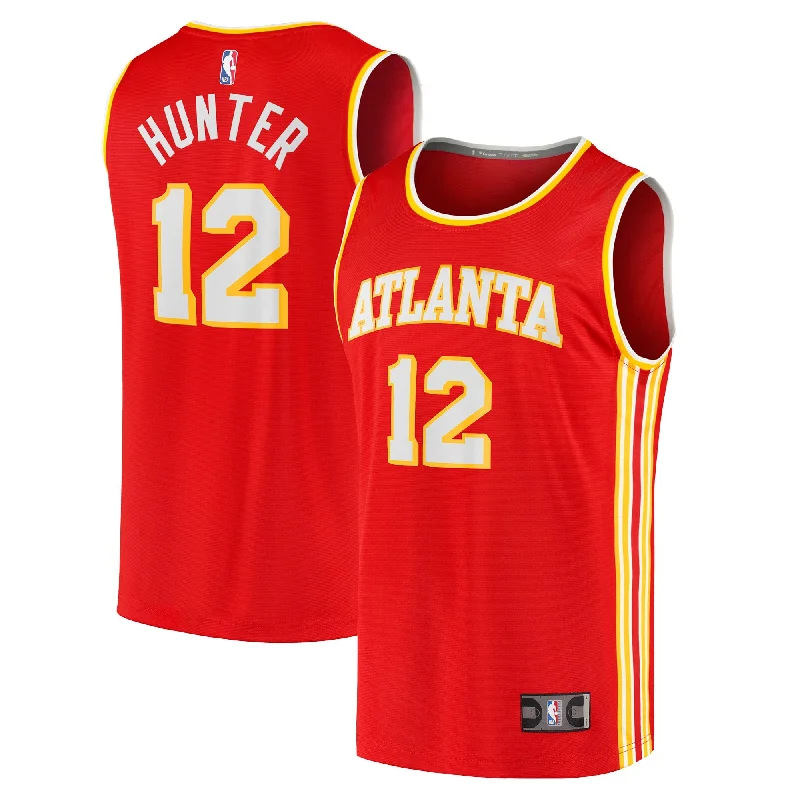 High-quality custom basketball jerseys for serious playersDe'andre Hunter Atlanta Hawks Branded Fast Break Basketball Jersey - Icon Edition - Red