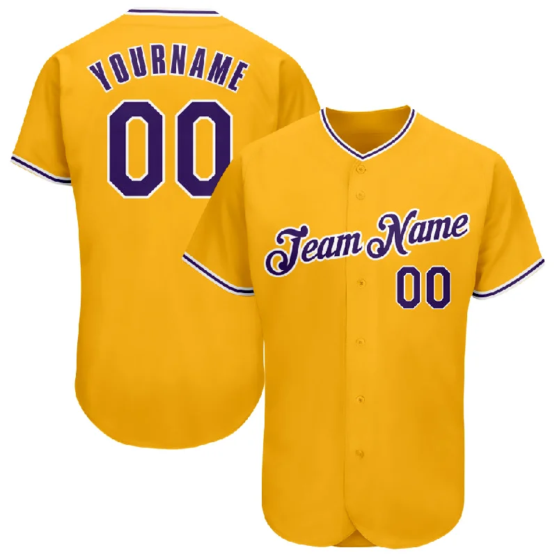 Customizable baseball jerseys with name and numberCustom Gold Navy-Light Blue Authentic Baseball Jersey