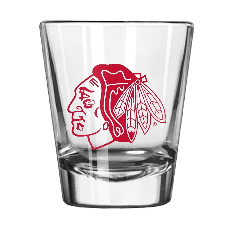 Team cups with custom logosChicago Blackhawks Black 2oz Gameday Shot Glass