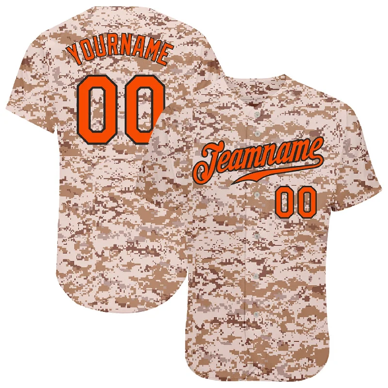 Comfortable baseball jerseys for warm weatherCustom Camo Orange-Black Authentic Salute To Service Baseball Jersey