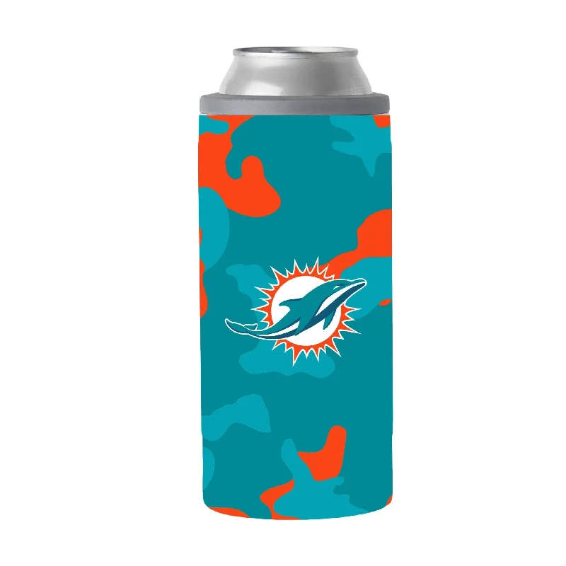 Team cups for fan clubsMiami Dolphins Camo Swagger 12oz Slim Can Coolie