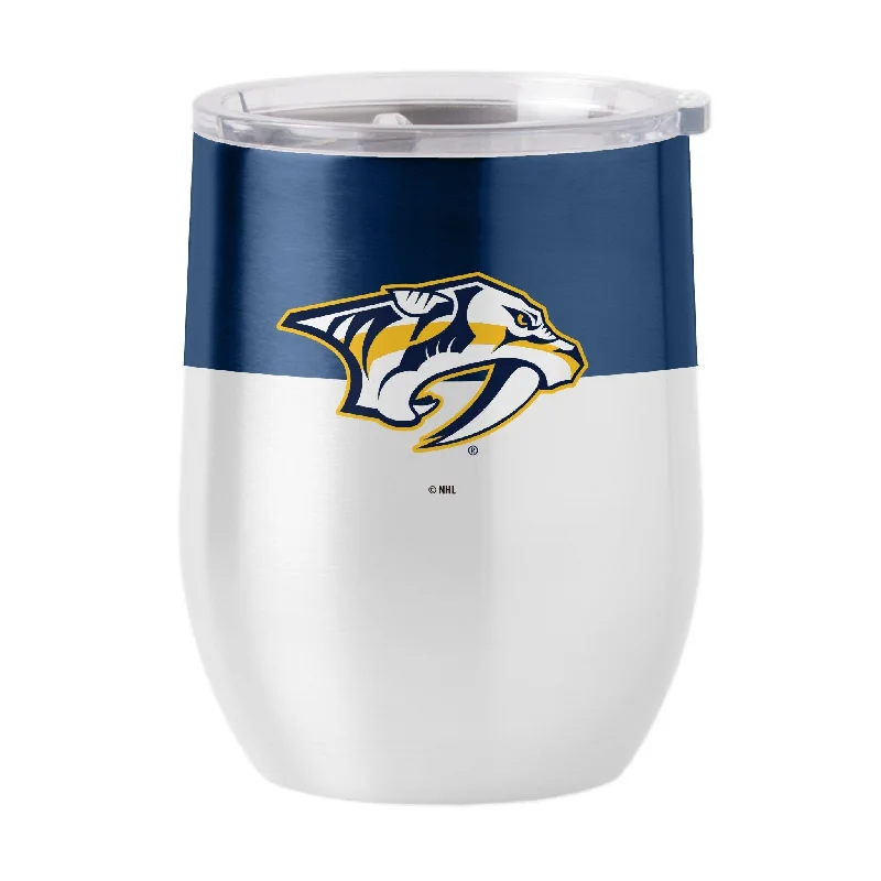 Team cups for recreational leaguesNashville Predators 16oz Colorblock Stainless Curved Beverage